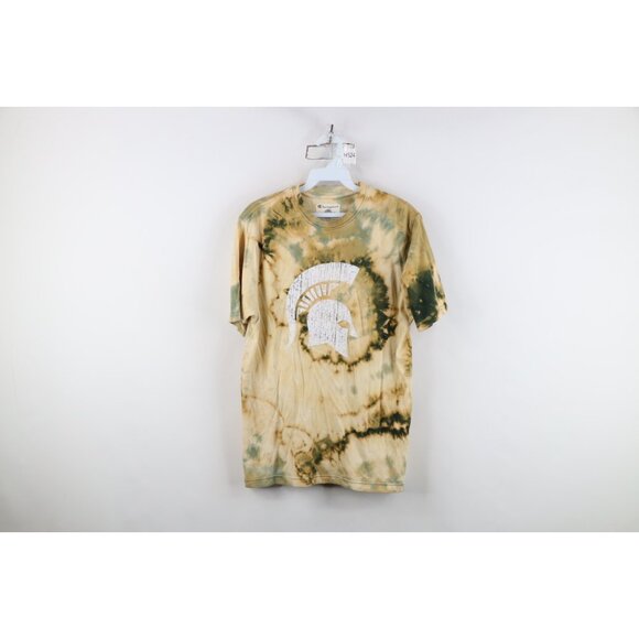 Vtg Champion Mens Medium Distressed Acid Wash Michigan State University T-Shirt - Picture 1 of 12